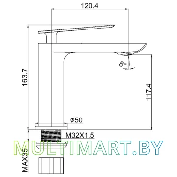 Смеситель Maxonor Pure Life PL1095-8 картинка 4